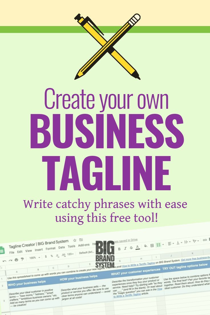 Free How To Create A Tagline For Your Business For Art Design