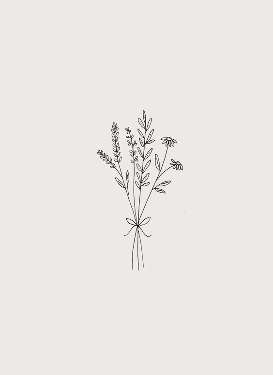 Botanische Wildblumenstraussillustration Von Ryn Frank Wildflowers Finger Tatt Tattoos Flowertattoos Flower T Cicek Dovmeleri Cizilecek Seyler Cizimler