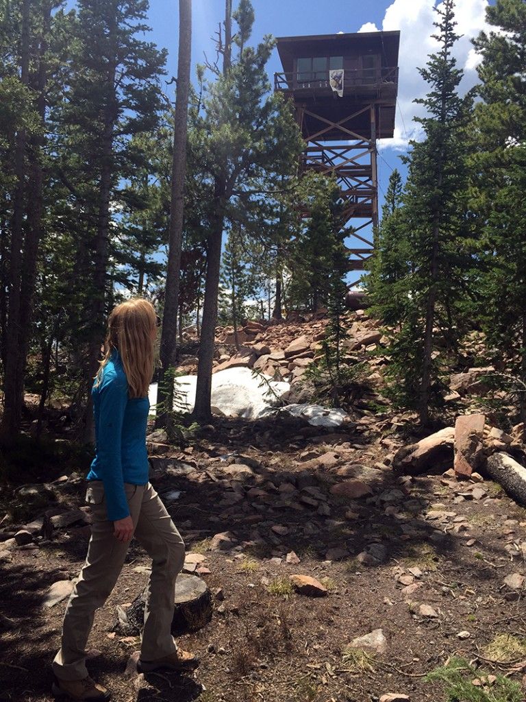 visiting spruce mountain fire lookout which you can rent on our