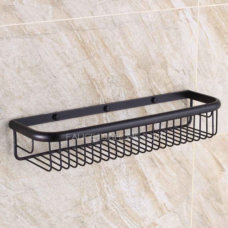 45cm Black Rectangle Wire Oil Rubbed Bronze Hanging Bathroom Shelves 45cm Black Rectangle Wire Oil Rubbed Bronze Hanging Bathroom Shelves
