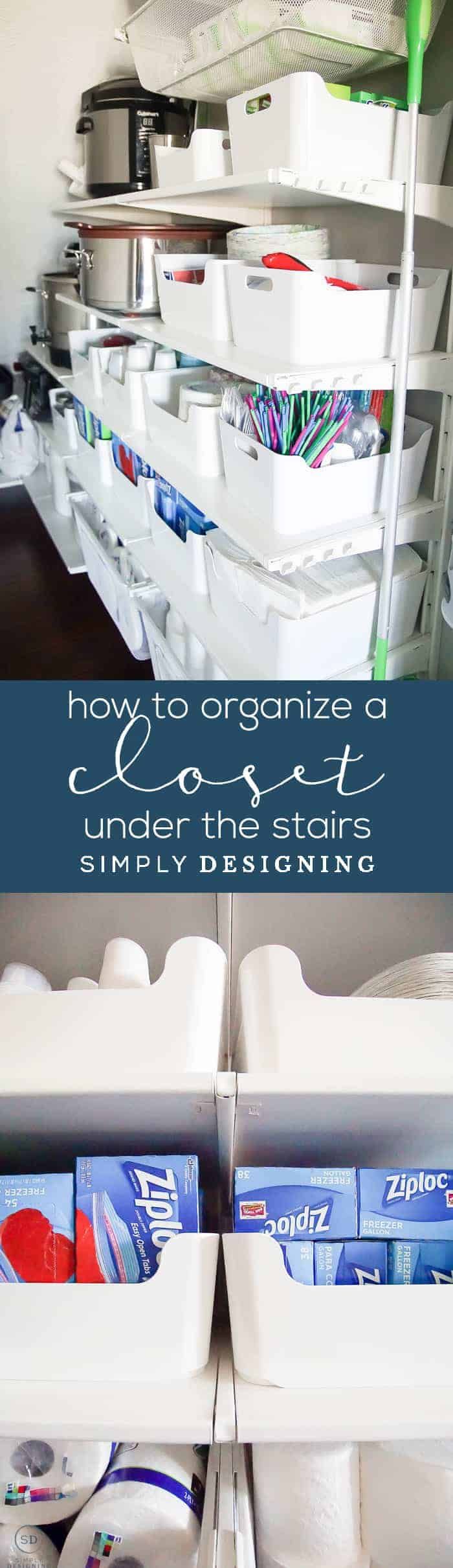 How to Organize a Closet Under the Stairs & Pantry Organization Ideas #pantryorganizationideas