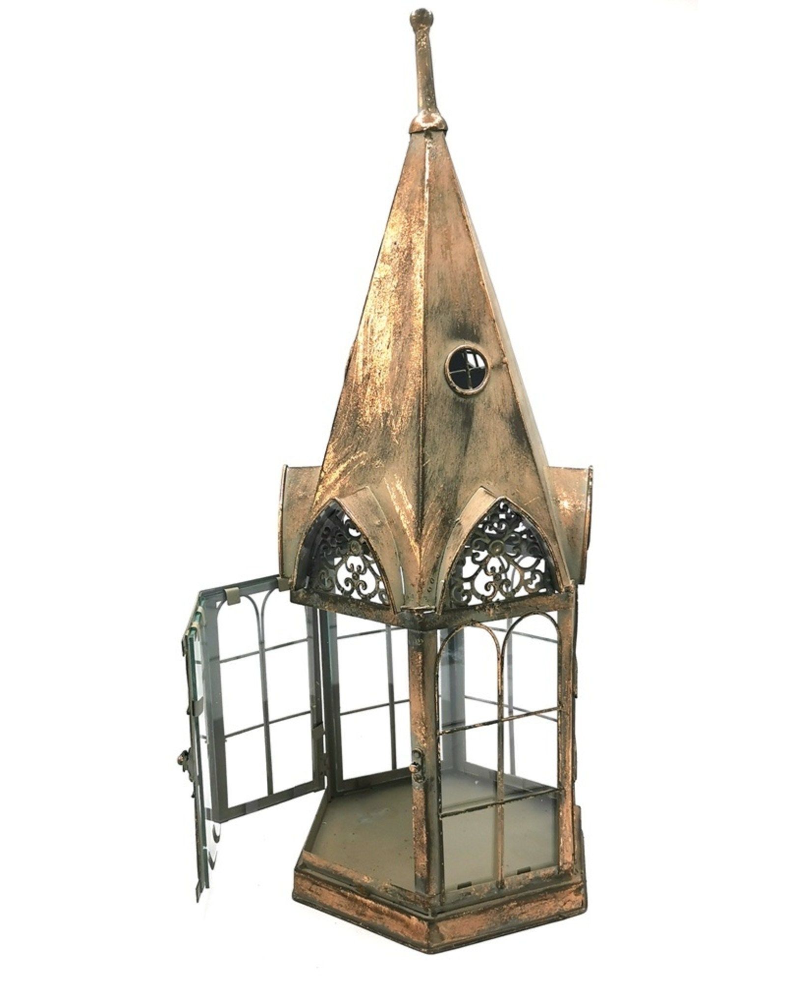 Steeple Shaped Metal Lantern Candle Carriage Lamp Decorated Lantern steeple-shaped-metal-lantern-candle-carriage-lamp-decorated-lantern