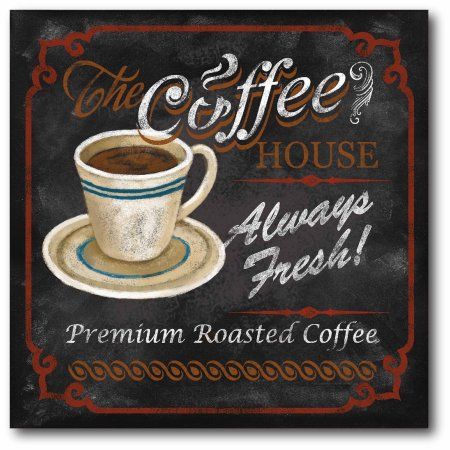 Coffee Cafe Ii Gallery Wrapped Canvas Wall Art 16x16 Walmart Com Coffee Wall Art Coffee House Framed Canvas Wall Art