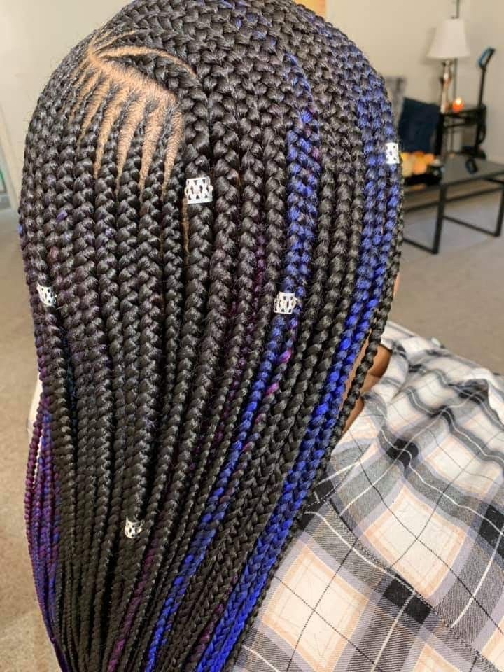 Blurple tribals Feed in braid, Braids, Blue and purple Blurple tribals Feed in braid, Braids, Blue and purple