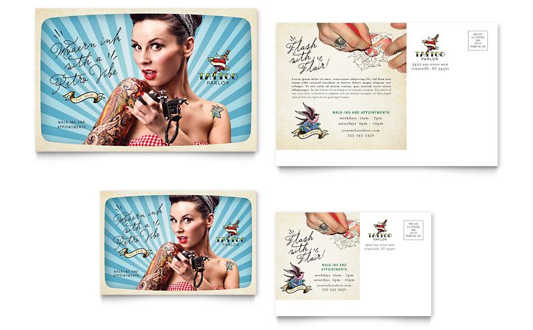 tattoo artist postcard front and back front tattoos publisher postcard template