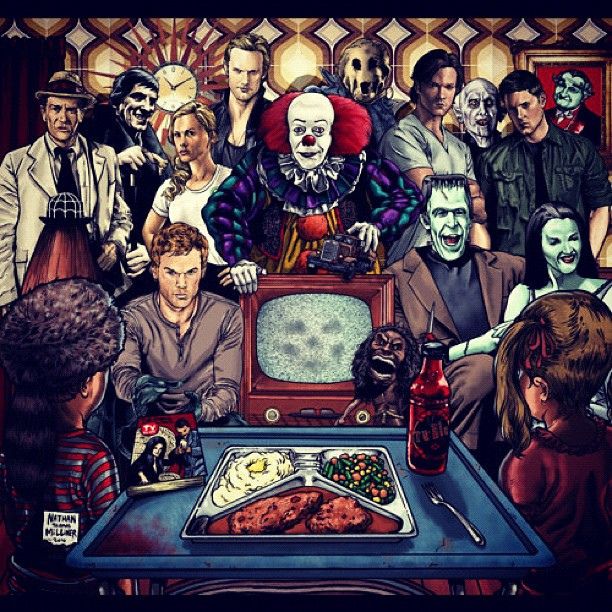 Scary Movie Characters Collage