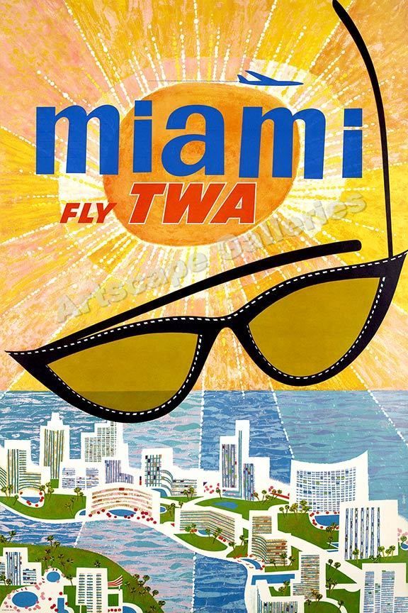 Africa Fly TWA 1960s Vintage Style Airline Travel Poster 24x36