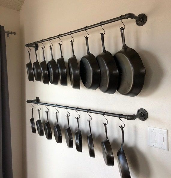 Single Kitchen Pot Rack Gun Metal Gray Various Length - Etsy