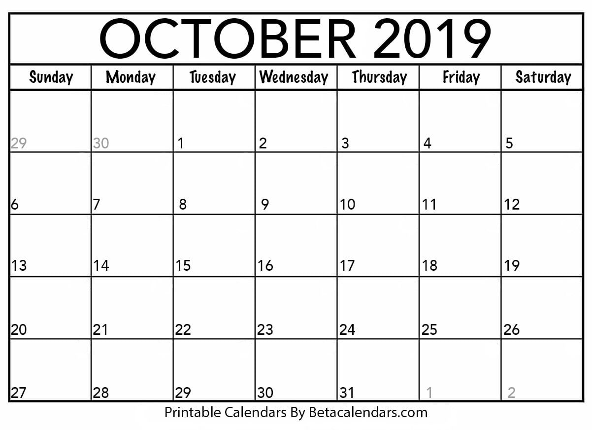 Blank October 2019 Calendar Calendar Printables December Blank October 2019 Calendar Calendar Printables December