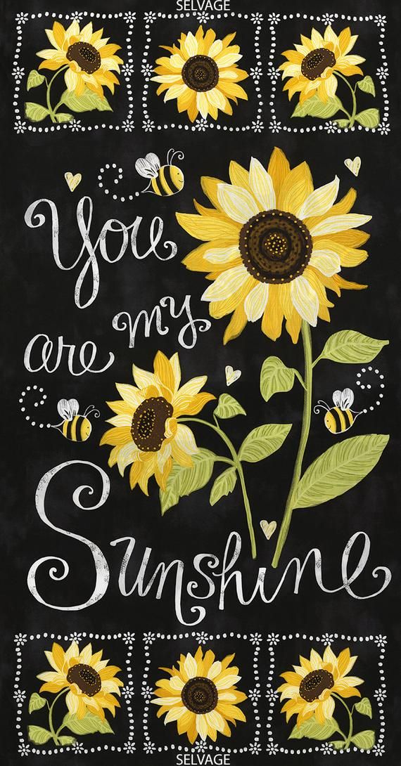 You Are My Sunshine C5344 Sunflowers & Bees Cotton You Are My Sunshine C5344 Sunflowers & Bees Cotton