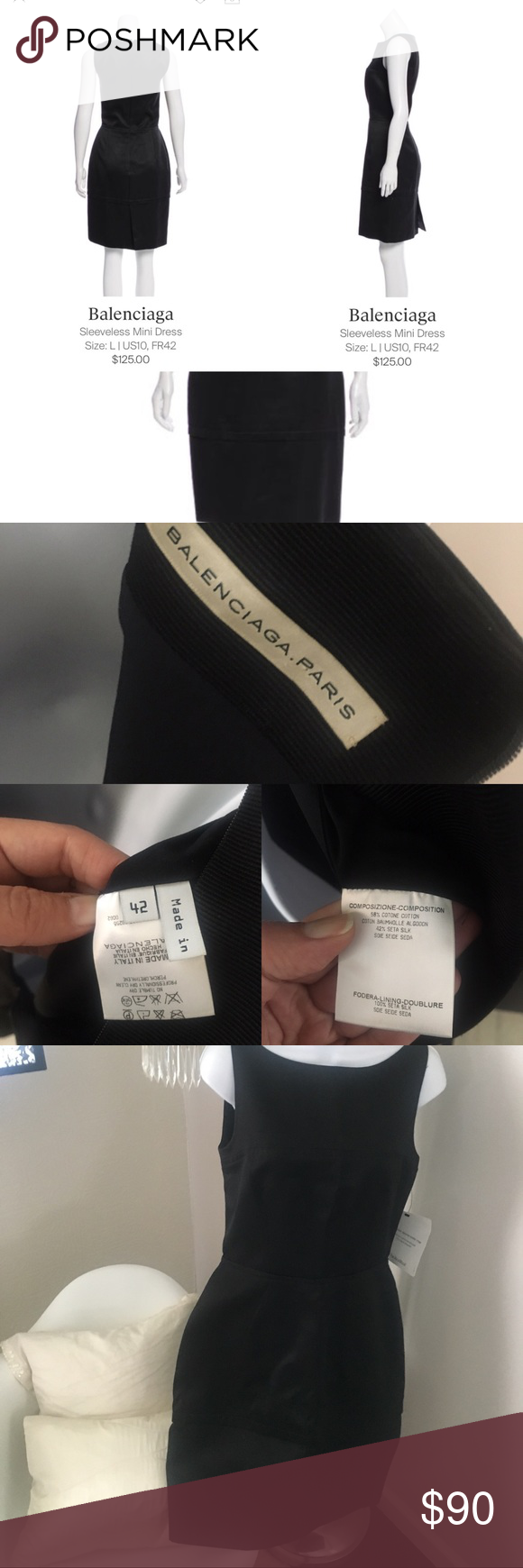Balenciaga Sleeveless Black Dress Sz6 Black Sleeveless Dress Black Dress Balenciaga Dress<script async src=