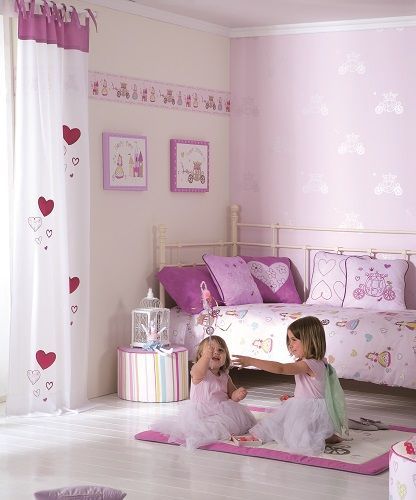 Habitación niña. Hadas, carrozas y corazones para la princesa de la ... Habitación niña. Hadas, carrozas y corazones para la princesa de la ...