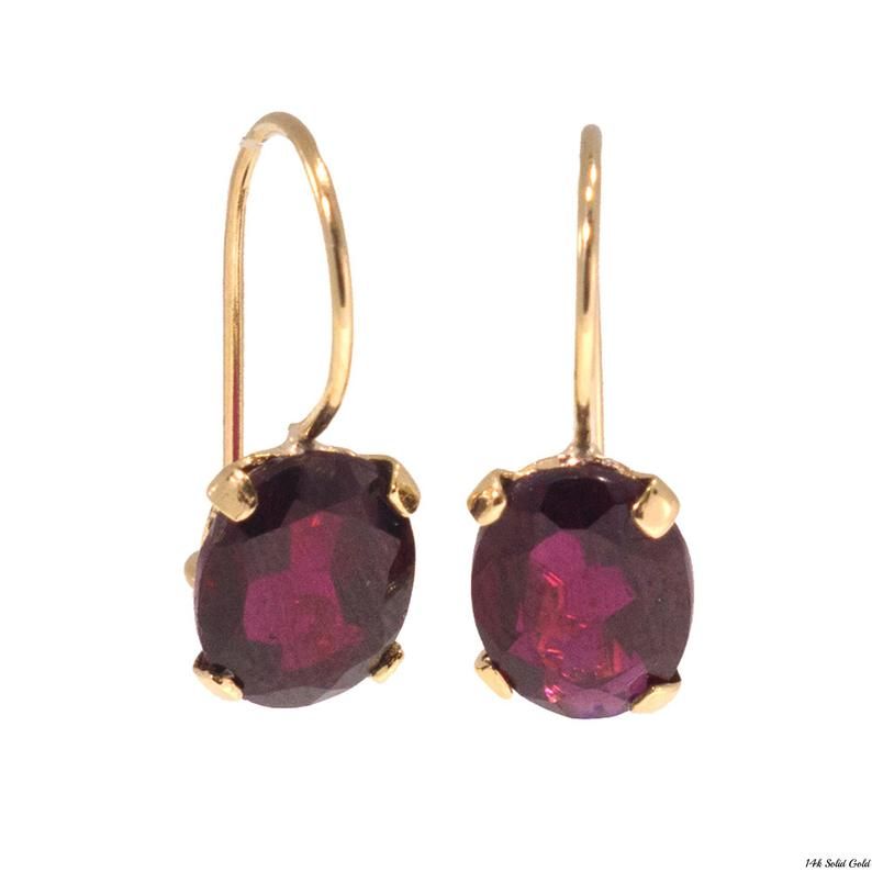 Victorian 14ct Gold Garnet Dangle Earrings Garnet Dangle Earrings Dangle Earrings Garnet