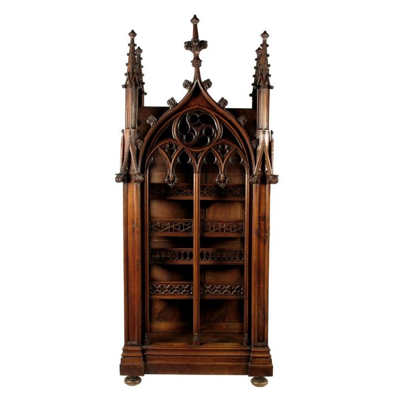 Date Unspecified A 19th Century Continental Walnut Gothic Cabinet