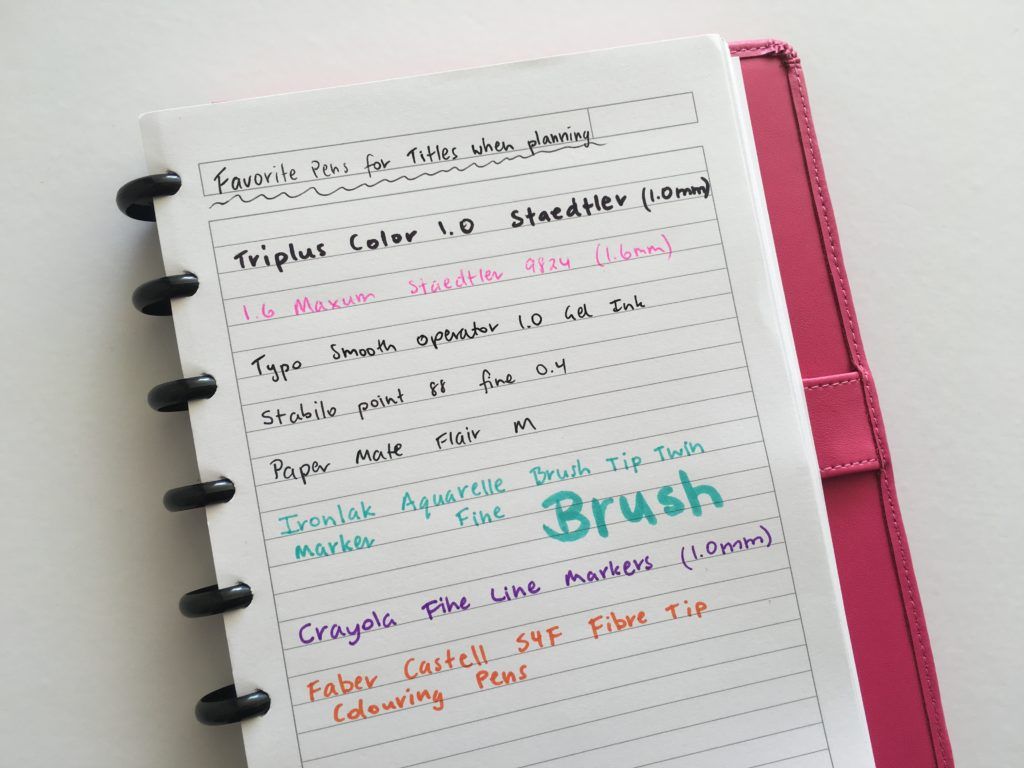 Favorite Pens For Writing Headings In My Planner Planner
