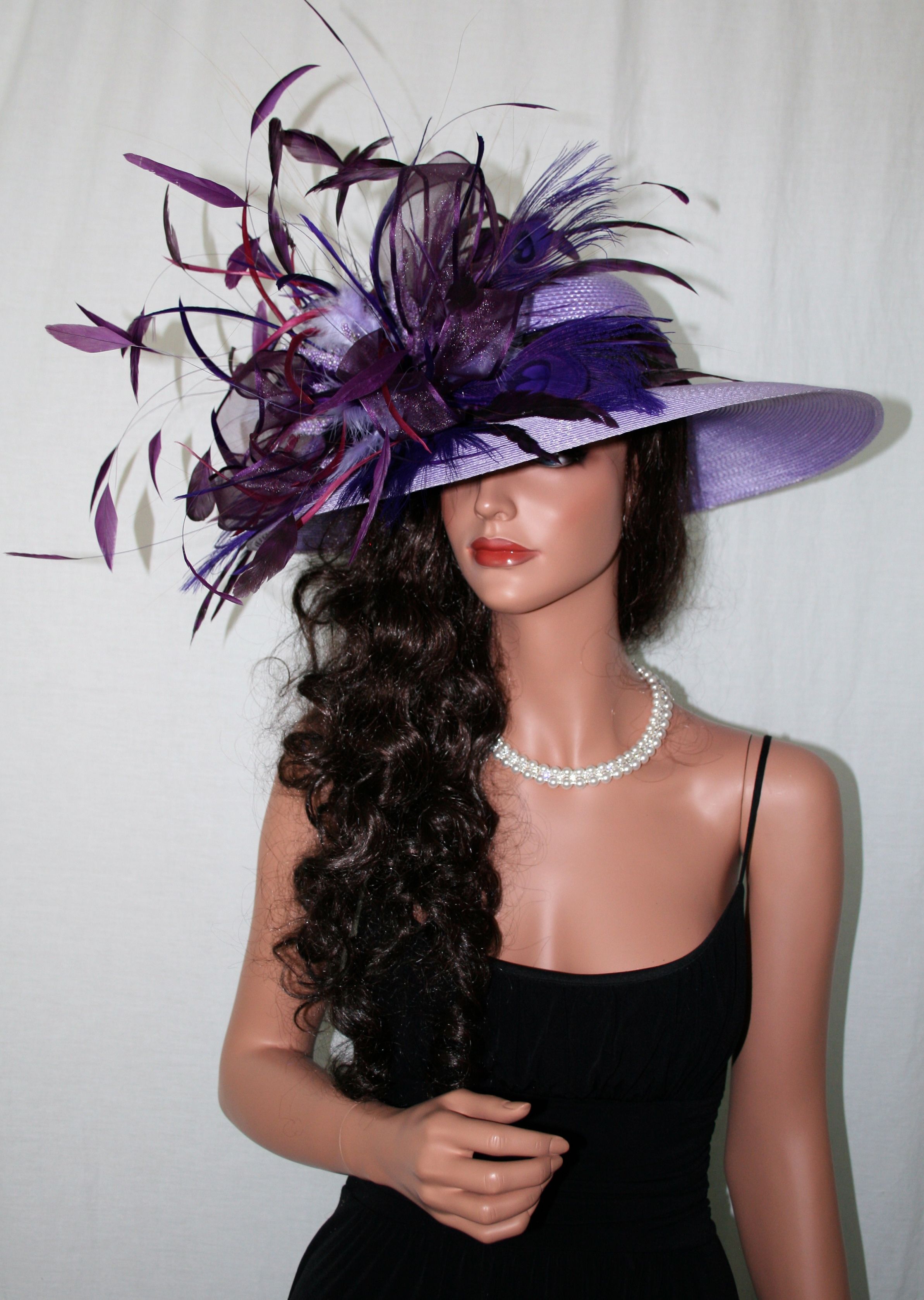 NEW Church Kentucky Derby Purple Lavender Wide Brim Hat Kentucky