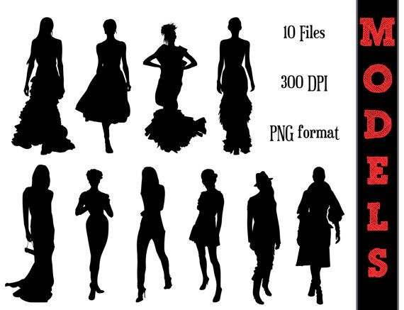 Women Model Silhouettes // Fashion Models by SparkYourCreativity | Fashion silhouette, Female