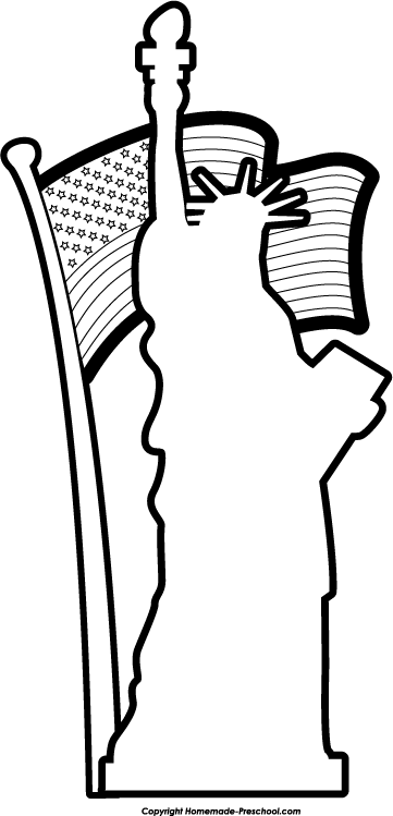 Download statue-of-liberty-flag-bw.png 361×749 pixels | American flag, Clip art, Liberty flag