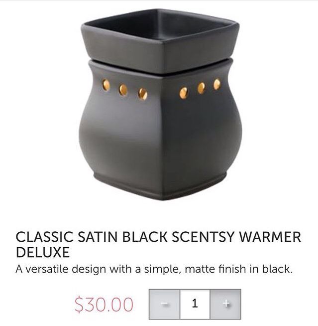 Classic satin black scentsy warmer deluxe Scentsy Classic satin
