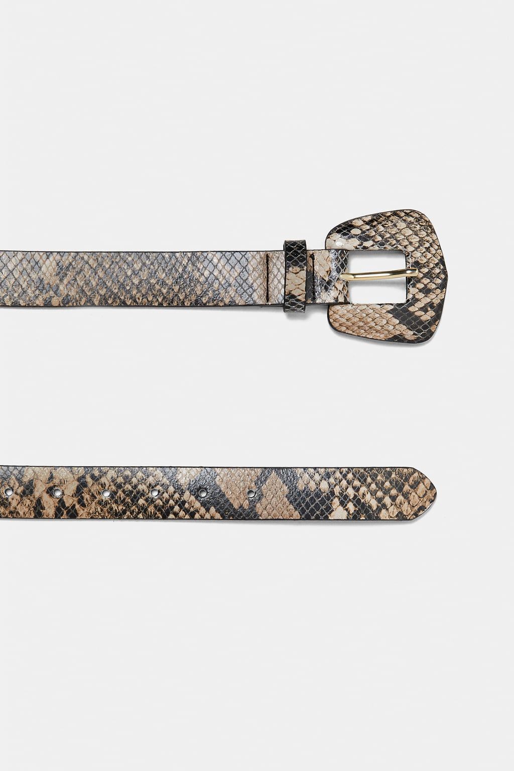 Image 2 of SNAKESKIN PRINT LEATHER BELT from Zara | Printed leather ...