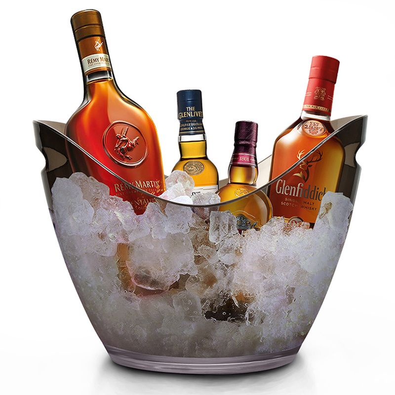 8L Plastic PC Ice Bucket Wine Cooler Champagne Beer Holder for Bars Night Party-Clear Material : Plastic. Wine Ice Bucket, Beer Holders, Wine Cooler, Party Night, Barware, Champagne, Plastic, Clear, Material