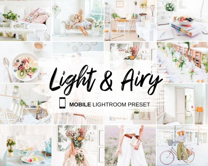 MOBILE Lightroom Presets Light &amp; Airy Bright Soft Photo