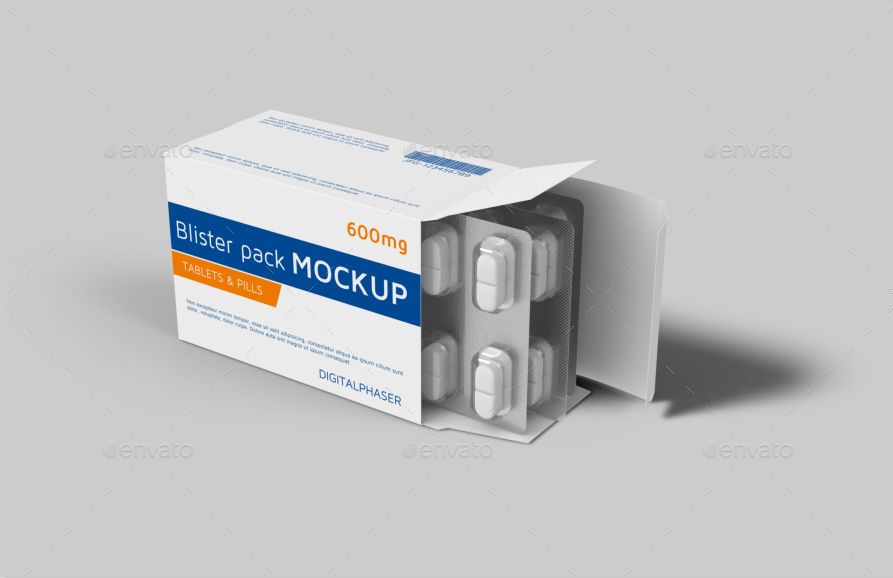 Download Tablets Capsule Blister Pack Box Mockup Box Mockup Blister Pack Mockup