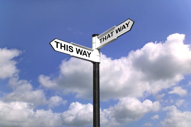 This Way that Way Which Way To Turn Stock Image - Image of lost, organized: 4757473