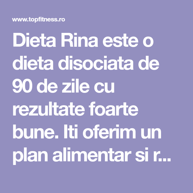 Dieta disociata rina 90 retete Dieta disociata rina 90 retete