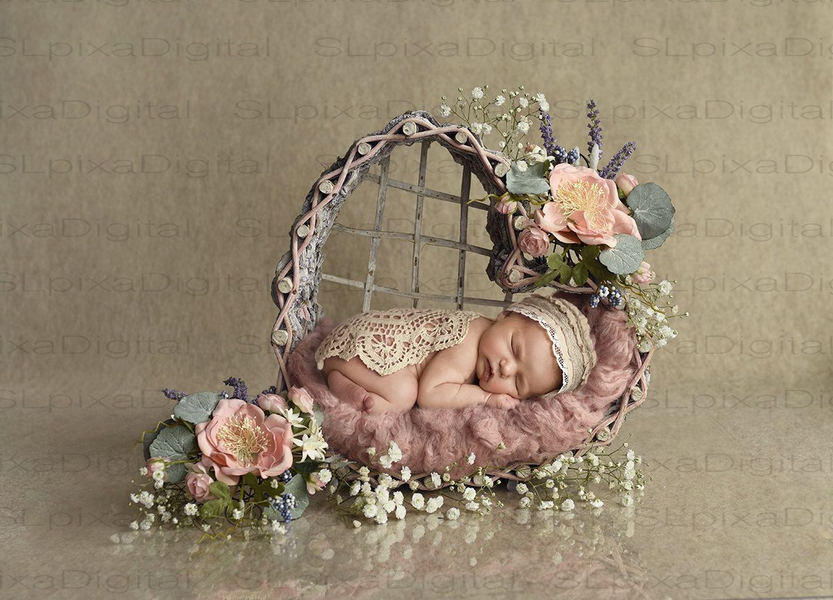 Flowers Heart basket Digital backdrop digital back Flowers Heart basket Digital backdrop digital back
