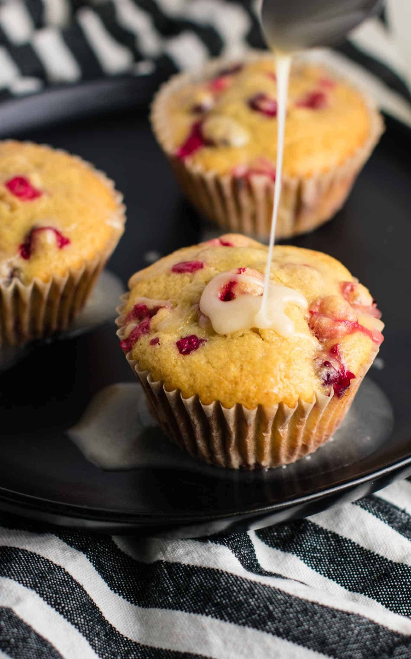 Healthy Cranberry Orange Muffins Recipe made with greek yogurt and
