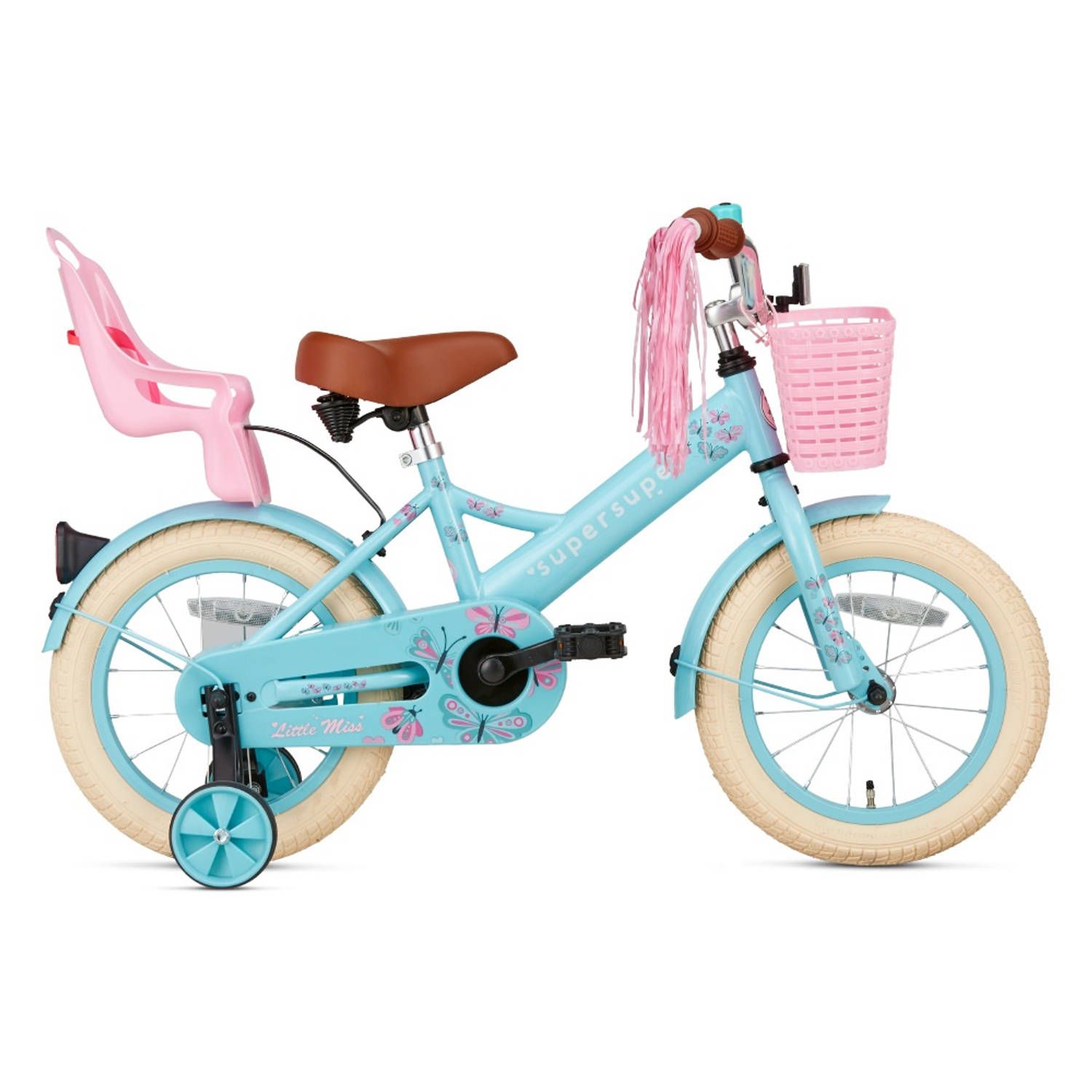 Supersuper Meisjesfiets Little Miss 14 Inch 21,5 Cm Meisjes Terugtraprem Turquoise/roze met ean 8719636015334is verkrijgbaar bij Blokker. Voor andere artikelen gaat u naar één van onze winkels of Blokker.nl. Mini Me, Bike Carrying, Suspension Seat Post, Aluminium, Little Miss, Bicycle Bell, Bike Trailer, Steel Rims, Pink Turquoise