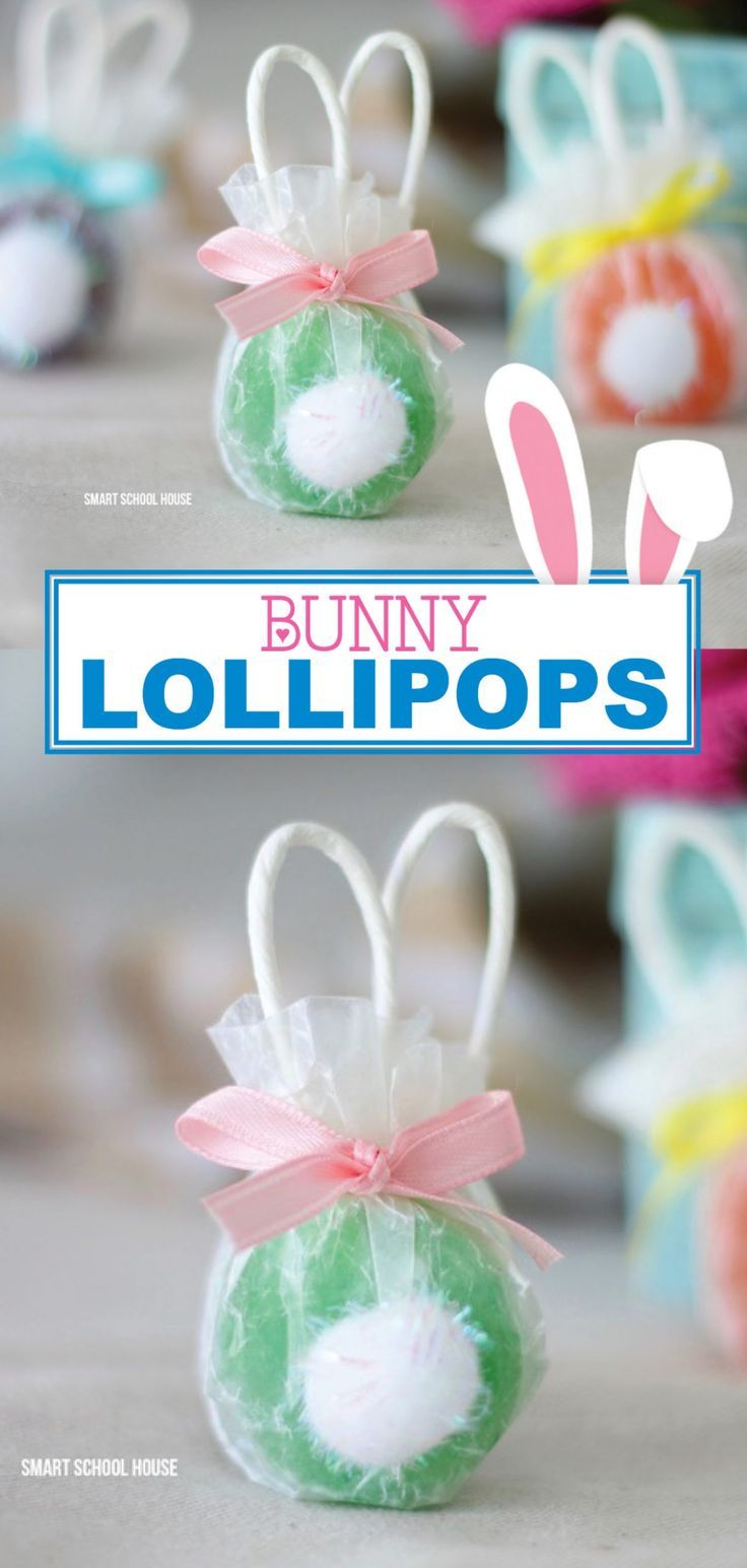 Bunny Lollipops are adorable for Easter! Find out how to make these super simple lollipops that look like tiny Easter bunnies! It's the perfect treat for your Easter celebration or Easter party! #easter #easterbunny #homemade #candy #springrecipes #holidays Diy Easter Gifts, Easter Treats, Easter Decor, Easter Table, Easter Snacks, Easter Centerpiece, Easter Candy Crafts, Easter Party Favor, Easter Desserts