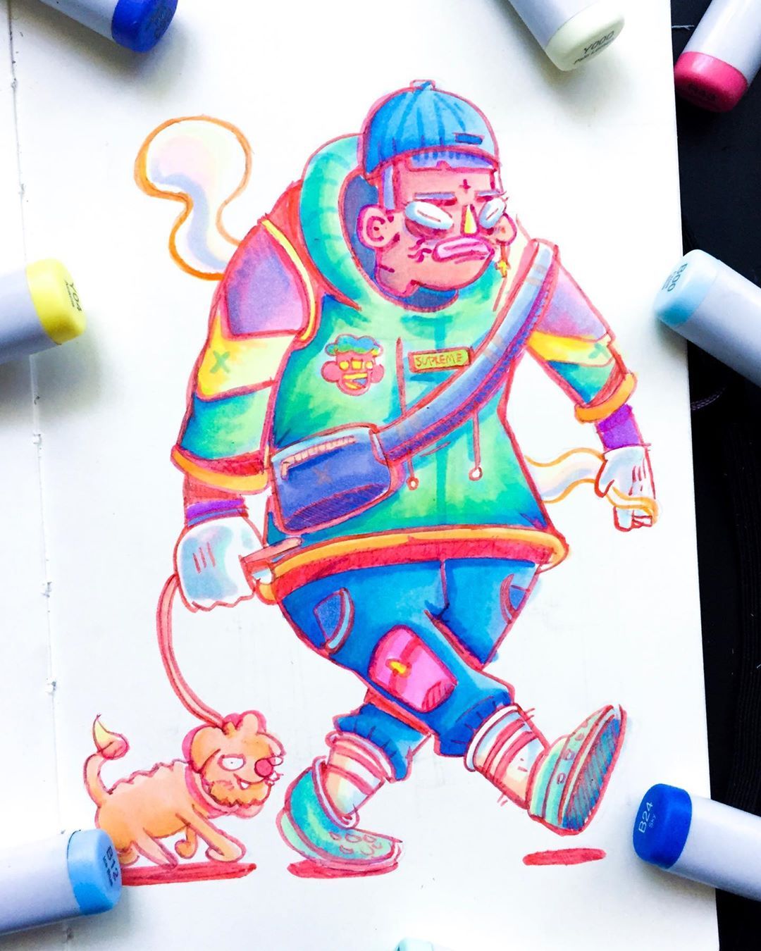 Gawx Art on Instagram: “Cool Japanese guy chilling with his cool crazy
