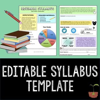 editable syllabus template pinterest syllabus template texts