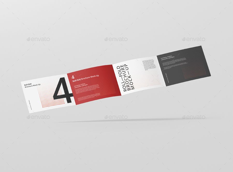 Download Roll-Fold Brochure Mockup - Landscape Din A4 A5 A6 | Brochure, Brochure design, Brochures mockups
