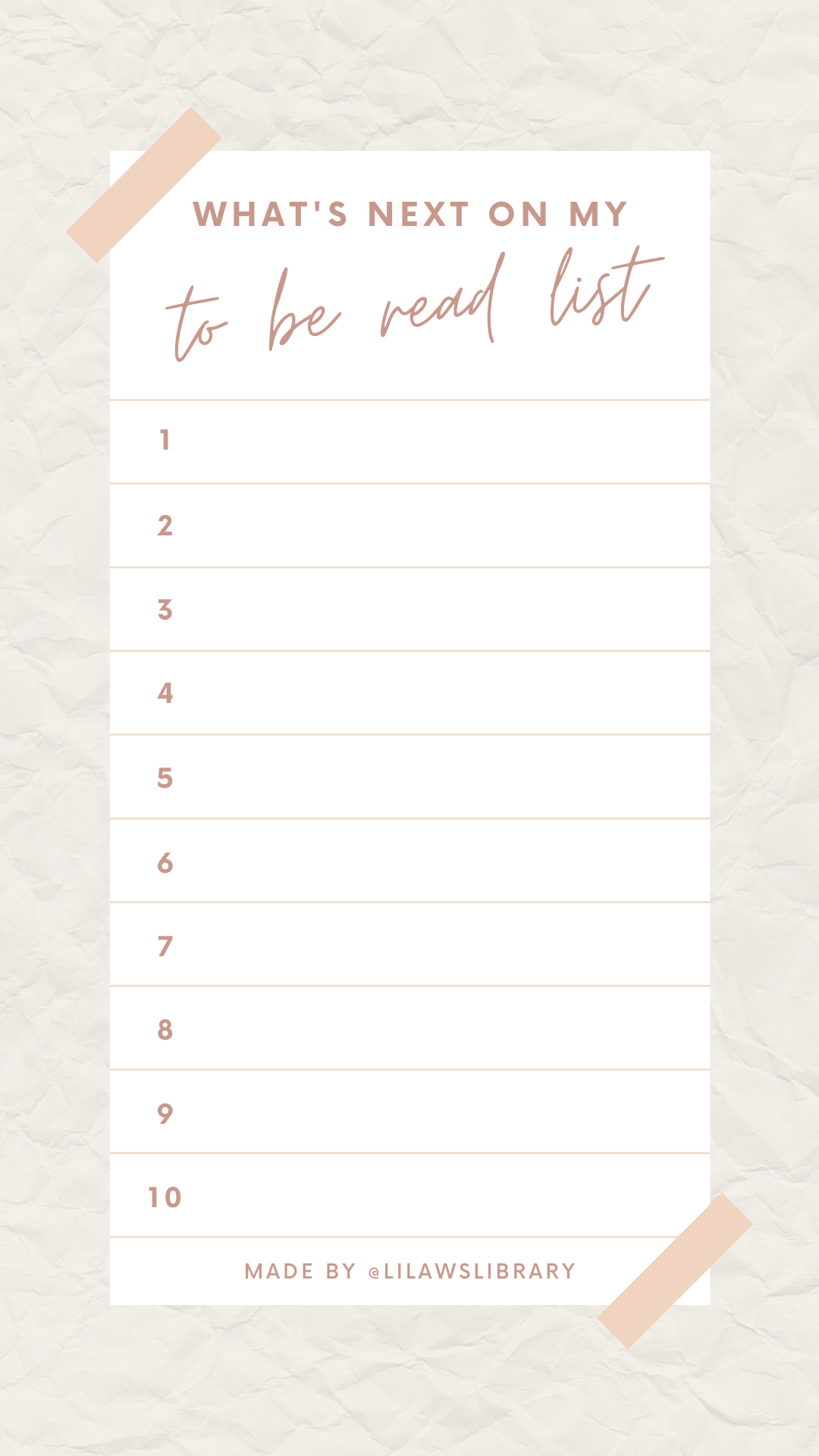 Tbr List Template Tbr List Template