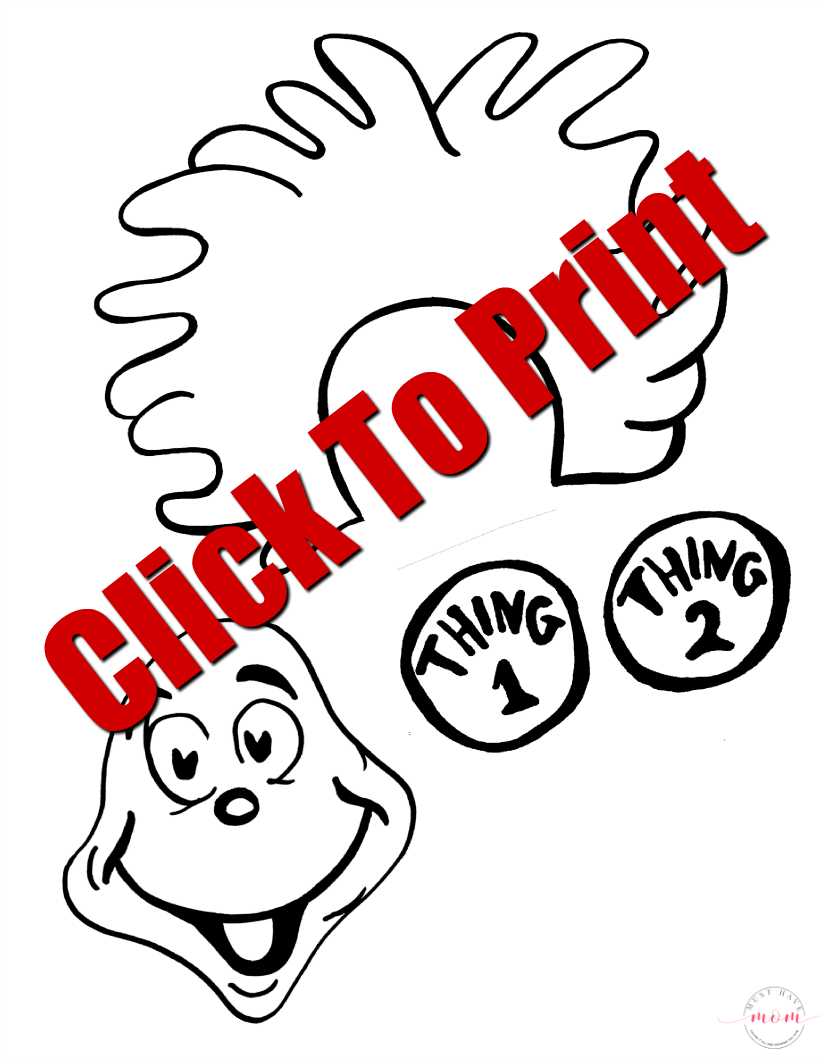 Thing 1 And Thing 2 Puppets Dr Seuss Crafts With Free Printable 