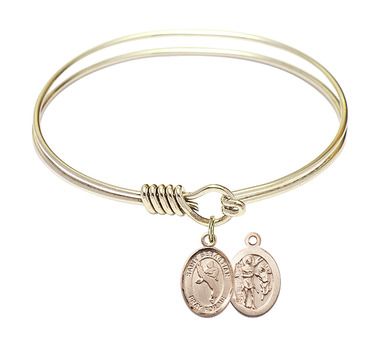 Catherine of Siena in Sterling Silver Bonyak Jewelry Round Eye Hook Bangle Bracelet w//St