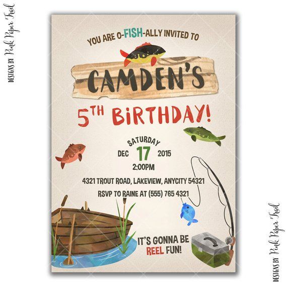 Gone Fishing Party Invitation Birthday Outdoor Gone Fishing Party Invitation Birthday Outdoor Printable I Will C