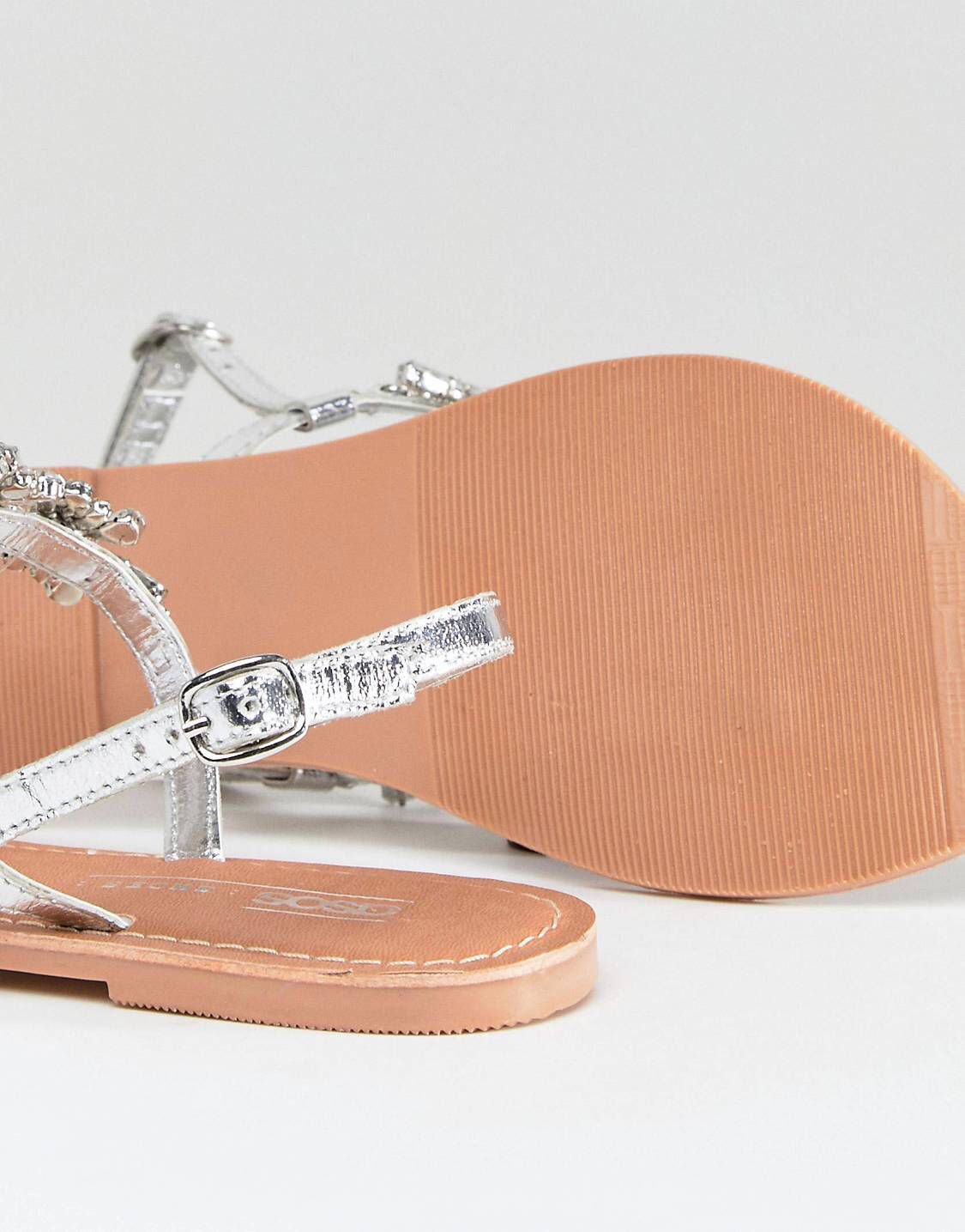 black embellished flat sandals