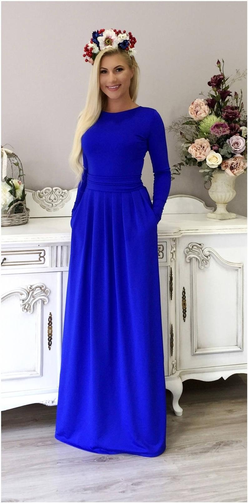 plain royal blue dress