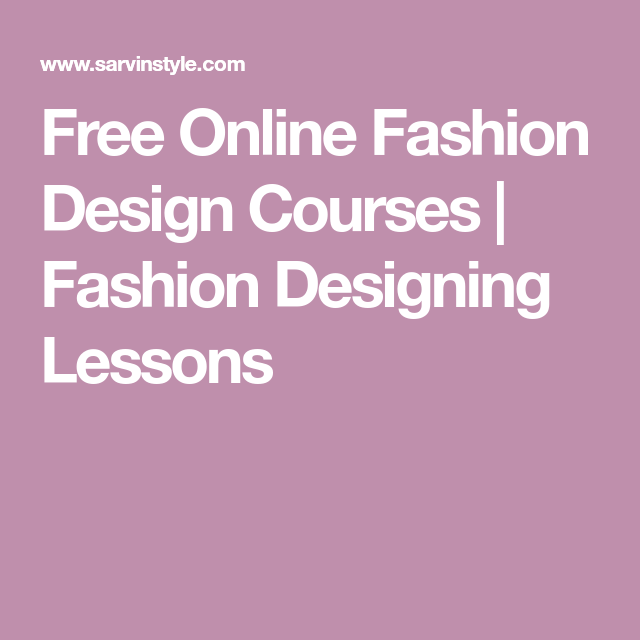 fashion design lessons online