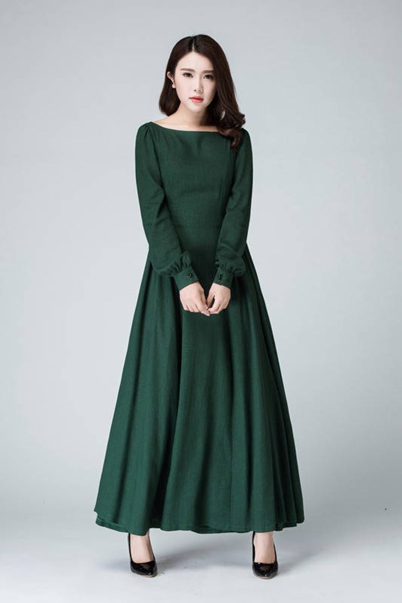 Linen dress long, women dresses formal, prom dress long