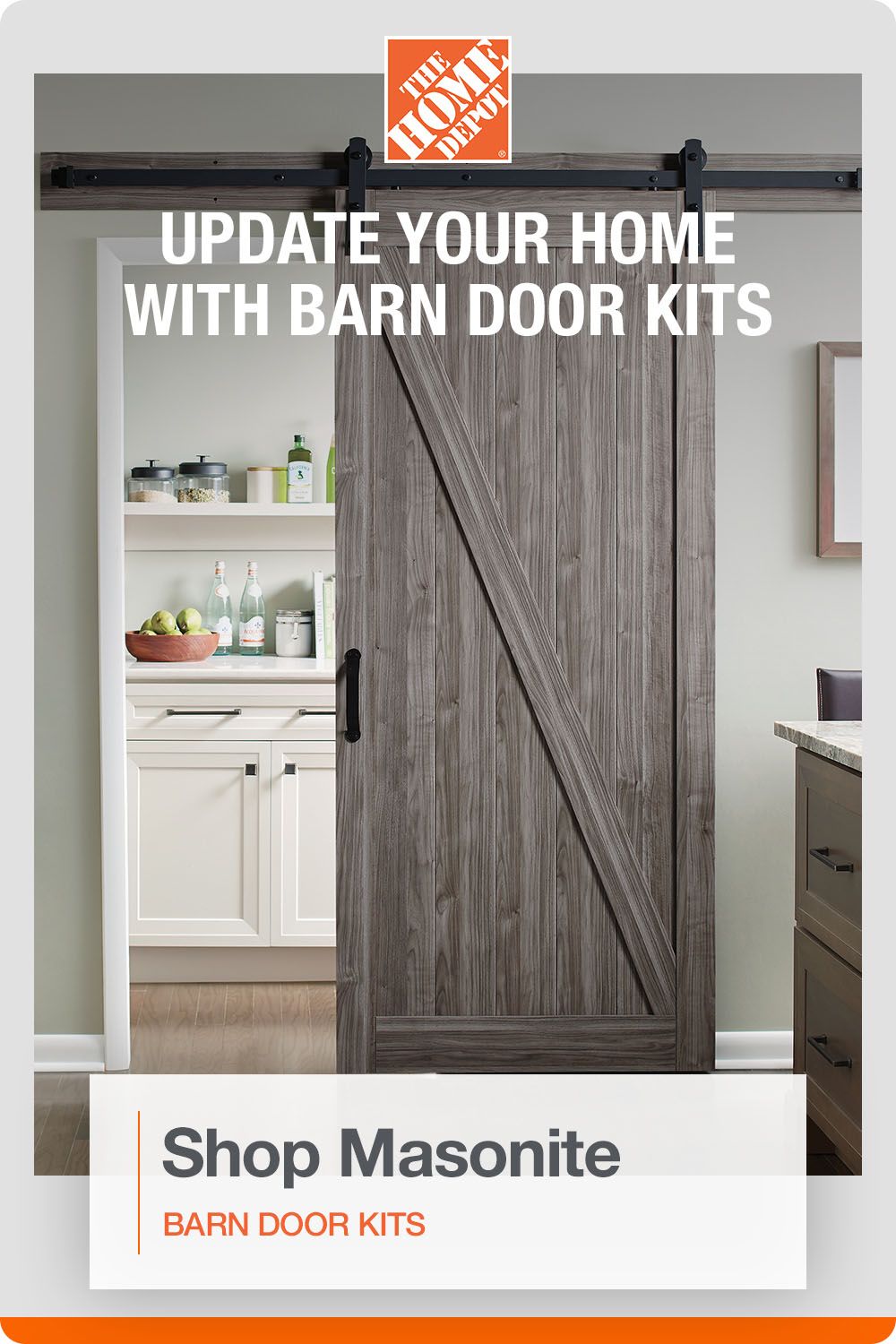 Masonite 30 In X 84 In Melrose Solid Core Primed Composite Interior Sliding Barn Door Slab With Hardware Kit 47583 Masonite Interior Doors Interior Sliding Barn Doors Sliding Door Hardware