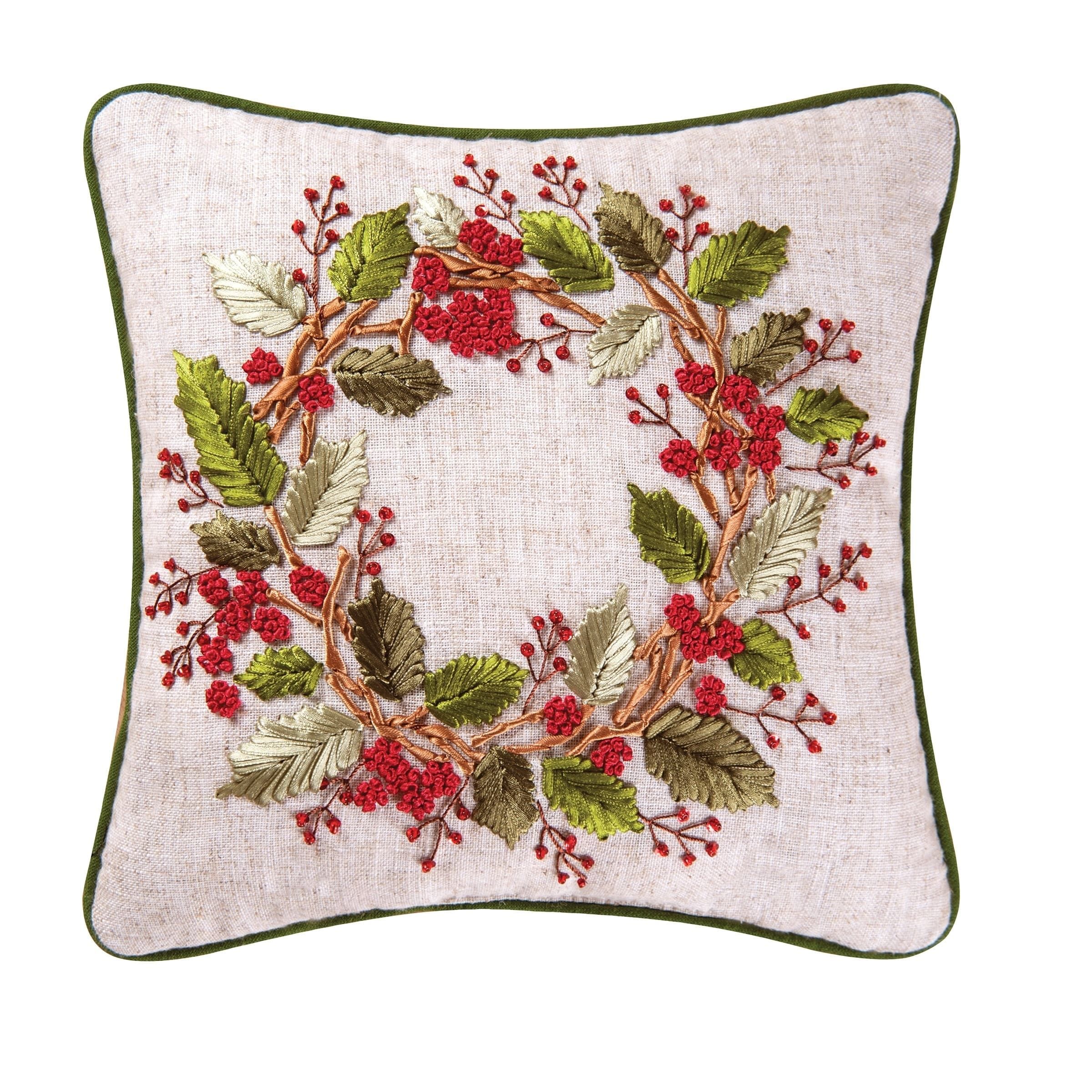 Enterprises Wreath Ribbon Art Pillow Pier One Pillow Silk removable pillow