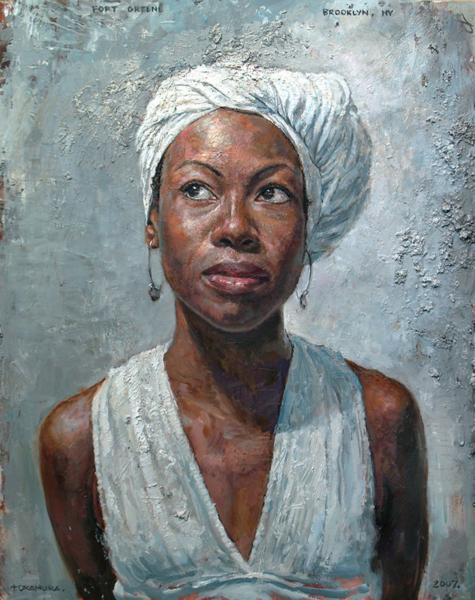 "Fort Greene Girl" Tim Okamura (Canadian, b. 1968), oil "Fort Greene Girl" Tim Okamura (Canadian, b. 1968), oil