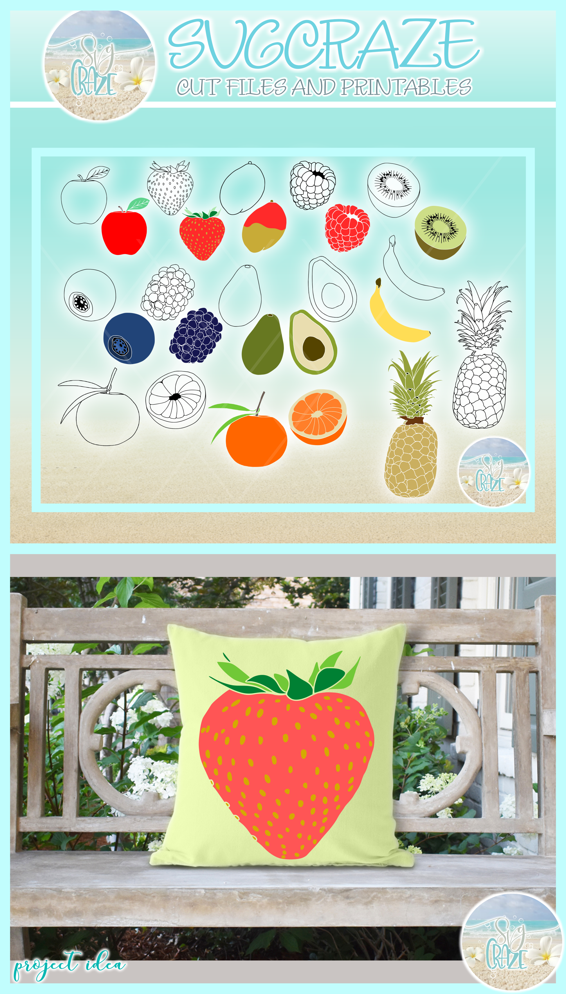 Download Fruit Outlines And Colors Bundle Svg Dxf Eps Png Pdf Files ...