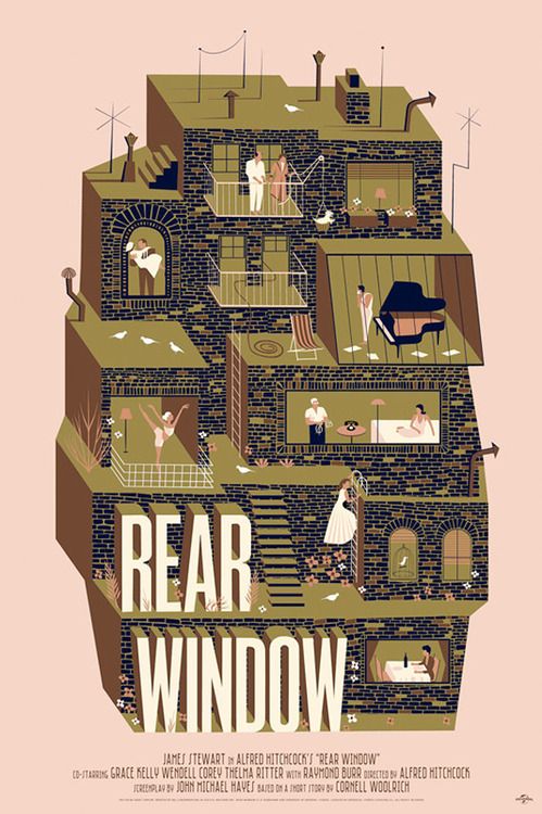 Hitchcock 39 S 39 Rear Window 39 Penguin Classic Book Cover Poster 11 X 17 Quot Book Cover Design Inspiration Minimalist Book Cover Book Cover Design