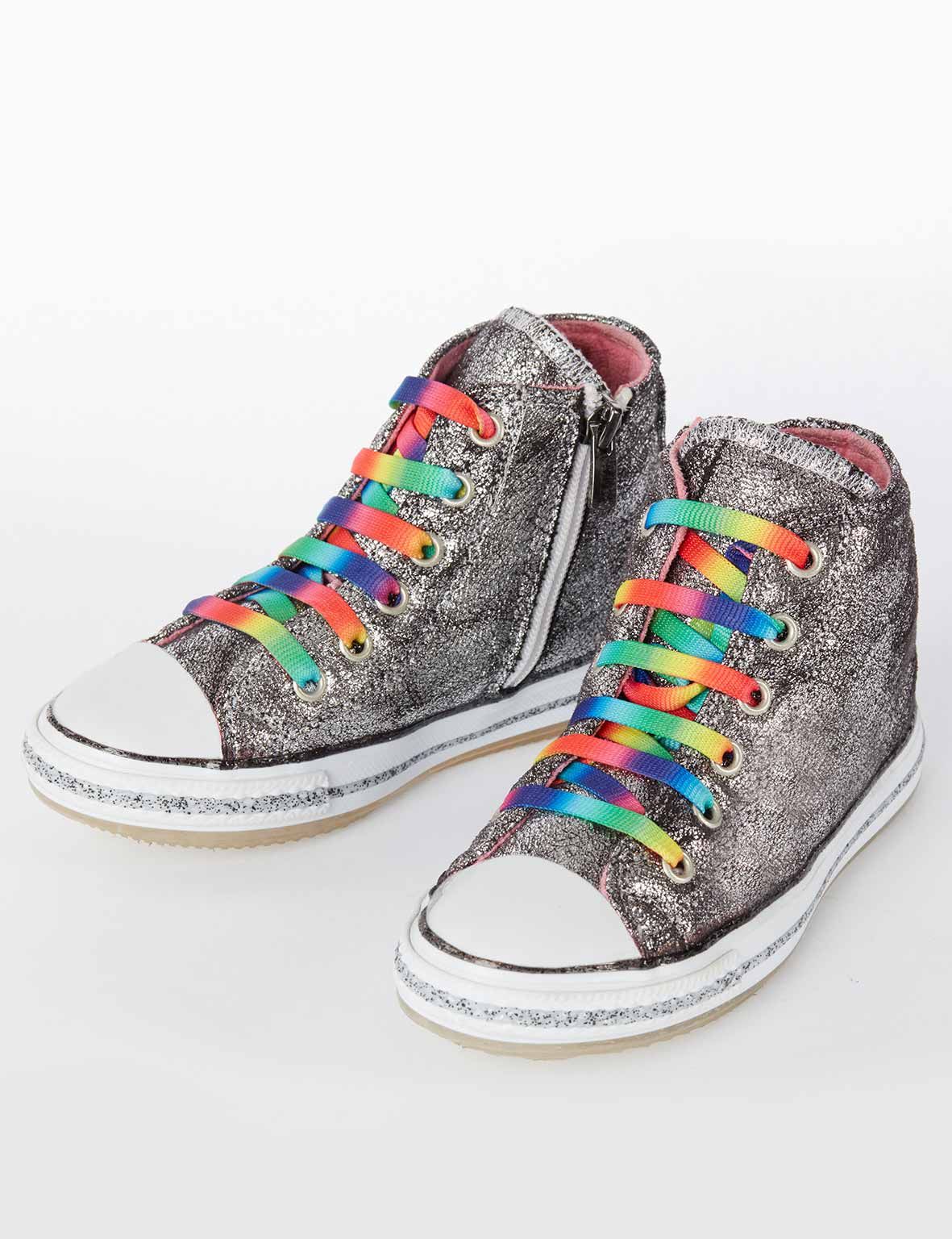 Metallic Shine High Top Sneakers Kizlar Ayakkabilar Kiz Cocuklar